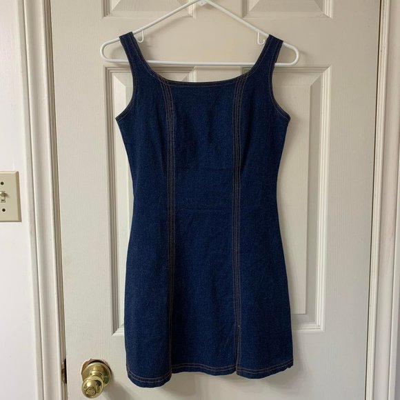 🌷3 for$25🌷H&G Hip & Gorgeous, US 14-16 (Girl) Dark Blue Denim Tank Dress - Picture 3 of 6